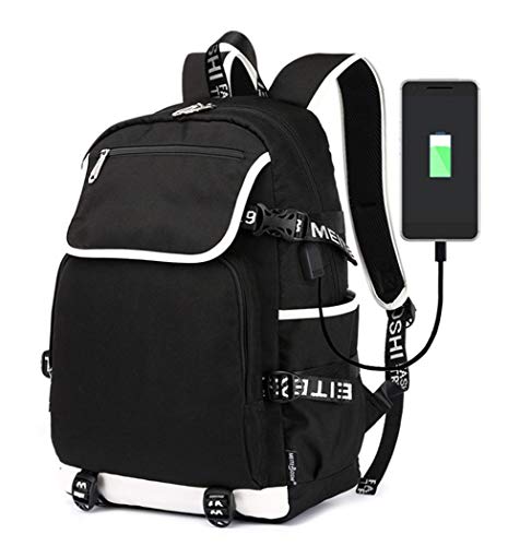 WANHONGYUE Touken Ranbu Online Juego Cosplay Bolsa para la Escuela Mochila para Portátil de 15.6" con Puerto de Carga USB Azul / 1