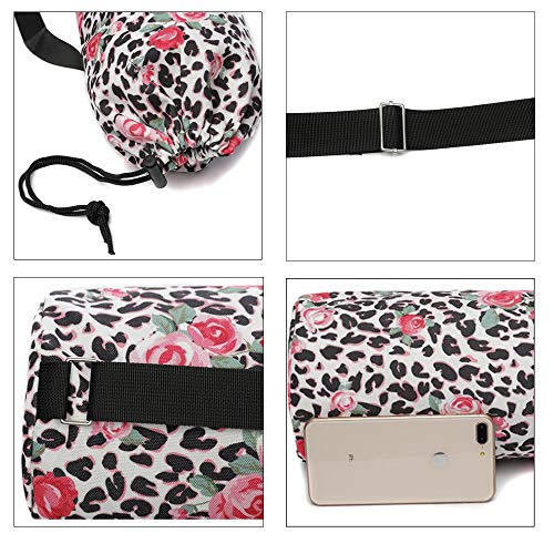 WANYIG Bolsa Esterilla de Yoga Lona Yoga Mat Bag Bolsas para Colchoneta de Yoga con Cuerda y Cinta para el Pelo Estampada para Gimnasio(Color 8)