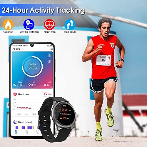 WARMTUYO Smartwatch,Reloj Inteligente con Pulsómetro,Cronómetros,Calorías,Monitor de Sueño,Podómetro Pulsera Actividad Inteligente Impermeable IP68 Smartwatch Hombre Reloj Deportivo