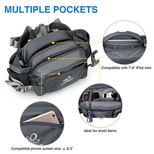 Waterfly Riñonera Running Deportiva Impermeable Multifuncional Bolso de Cintura con Portabotellas para Correr Senderismo Ciclismo para Hombre Mujer (Gris) Waterfly Riñonera Running Deportiva Impermeable Multifuncional Bolso de Cintura con Portabotellas para Correr Senderismo Ciclismo para Hombre Mujer (Gris)
