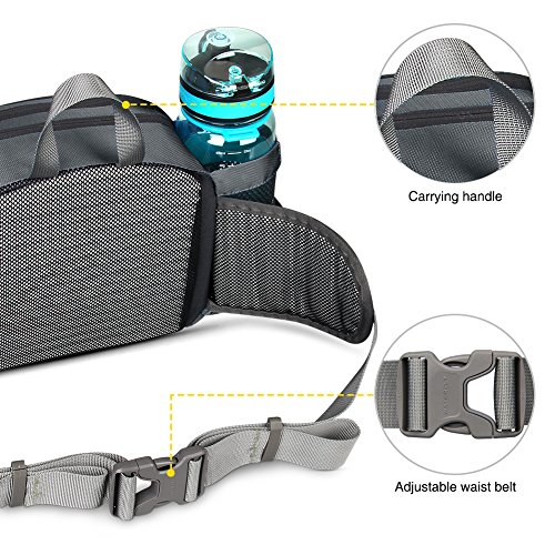 Waterfly Riñonera Running Deportiva Impermeable Multifuncional Bolso de Cintura con Portabotellas para Correr Senderismo Ciclismo para Hombre Mujer (Gris) Waterfly Riñonera Running Deportiva Impermeable Multifuncional Bolso de Cintura con Portabotellas para Correr Senderismo Ciclismo para Hombre Mujer (Gris)