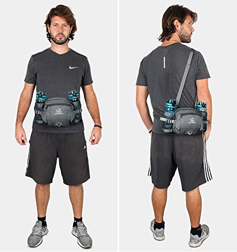 Waterfly Riñonera Running Deportiva Impermeable Multifuncional Bolso de Cintura con Portabotellas para Correr Senderismo Ciclismo para Hombre Mujer (Gris) Waterfly Riñonera Running Deportiva Impermeable Multifuncional Bolso de Cintura con Portabotellas para Correr Senderismo Ciclismo para Hombre Mujer (Gris)