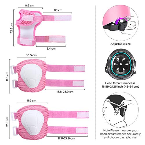 Wayin Conjuntos de Patinajes Niños Protecciones Patines Infantiles con Casco Ajustables Rodilleras y Coderas para Skate Bicicleta Monopatín Deporte(Rosa) Wayin Conjuntos de Patinajes Niños Protecciones Patines Infantiles con Casco Ajustables Rodilleras y Coderas para Skate Bicicleta Monopatín Deporte(Rosa)