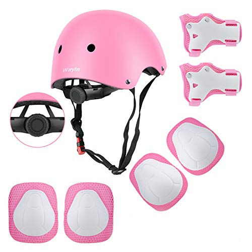Wayin Conjuntos de Patinajes Niños Protecciones Patines Infantiles con Casco Ajustables Rodilleras y Coderas para Skate Bicicleta Monopatín Deporte(Rosa) Wayin Conjuntos de Patinajes Niños Protecciones Patines Infantiles con Casco Ajustables Rodilleras y Coderas para Skate Bicicleta Monopatín Deporte(Rosa)