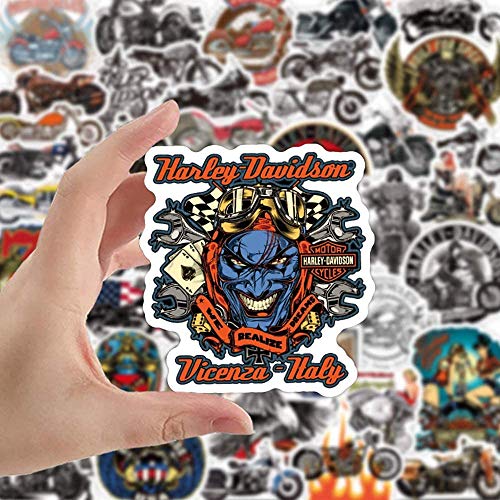 WayOuter Pegatinas de Motocicletas Harley Vintage 100 Piezas calcomanías de Vinilo de Motorista para Equipaje portátil monopatín Bicicleta WayOuter Pegatinas de Motocicletas Harley Vintage 100 Piezas calcomanías de Vinilo de Motorista para Equipaje portátil monopatín Bicicleta