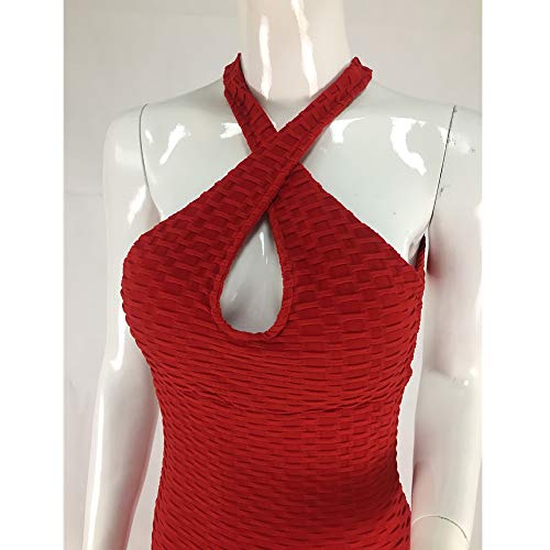WAZA Mono Deportivo para Mujer Elástico Transpirable Secado Rápido Cintura Alta Elevación de Cadera Sin Espalda Ropa Deporte Pantalones Leggings para Yoga Pilates Fitness (Borgoña, L) WAZA Mono Deportivo para Mujer Elástico Transpirable Secado Rápido Cintura Alta Elevación de Cadera Sin Espalda Ropa Deporte Pantalones Leggings para Yoga Pilates Fitness (Borgoña, L)