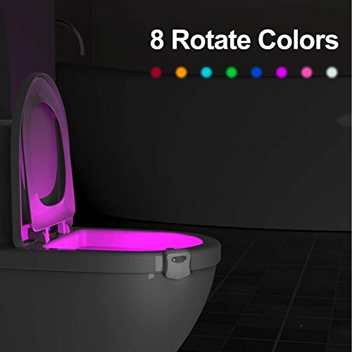 WC luz nocturna, Adoric LED Luz de Inodoro Luz con Detección de movimiento del sensor automático, 8 Cambio de Color,Funciona con Pilas, para cuartos de baño con niños Navidad WC luz nocturna, Adoric LED Luz de Inodoro Luz con Detección de movimiento del sensor automático, 8 Cambio de Color,Funciona con Pilas, para cuartos de baño con niños Navidad