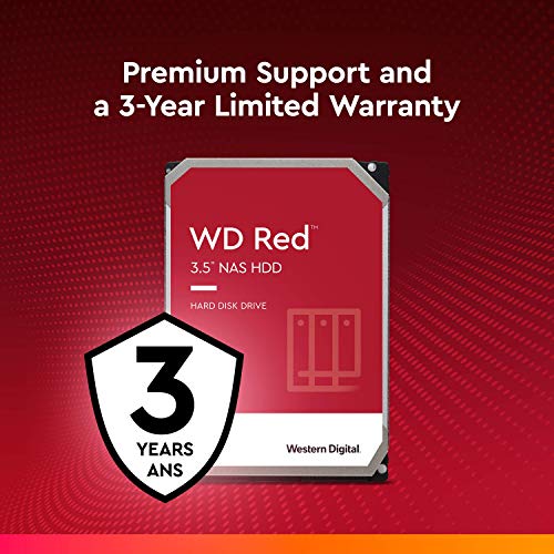 WD Red 4TB Disco duro interno NAS 3.5" - 5400 RPM, SATA 6 Gb/s, SMR, 256MB Cache – WD40EFAX