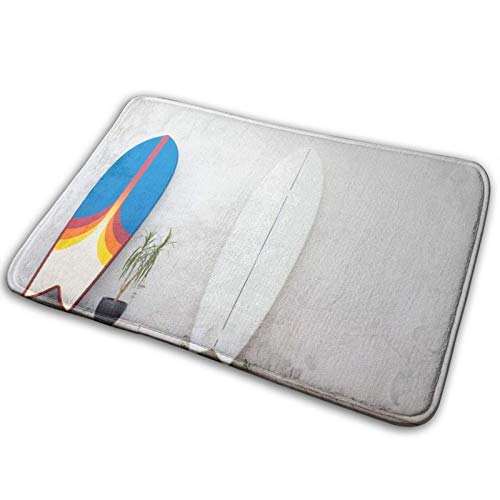 Wdoci Alfombra de baño, Dos Tablas de Surf en la Calle Cerca de la Pared para alquilar, alfombras de baño, Alfombra Antideslizante(75cm x 45cm)