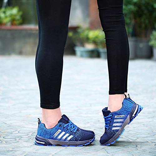 Wealsex Zapatos para Correr En Montaña Asfalto Aire Libre Deportes Zapatillas De Running para Hombre (42, Azul Claro)