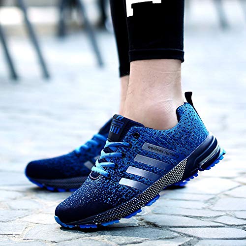 Wealsex Zapatos para Correr En Montaña Asfalto Aire Libre Deportes Zapatillas De Running para Hombre (42, Azul Claro)