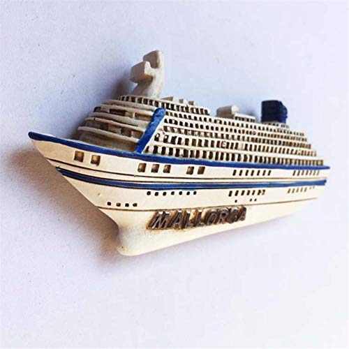 Weekinglo Souvenir Nevera Imán Barco Mallorca España 3D Resina Artesanía Hecha A Mano Turista Viaje Ciudad Recuerdo Colección Carta Refrigerador Etiqueta