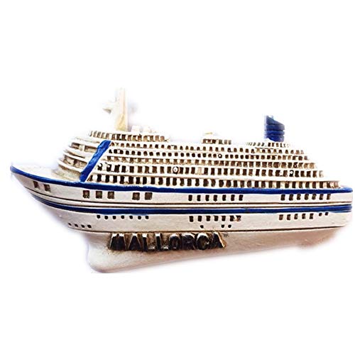 Weekinglo Souvenir Nevera Imán Barco Mallorca España 3D Resina Artesanía Hecha A Mano Turista Viaje Ciudad Recuerdo Colección Carta Refrigerador Etiqueta