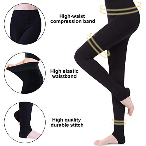 Weeygo 2 Pares Leggings para Mujer, Cálidas de Invierno Pantalones de Talle, Elásticos Cintura Alta Forrado de Terciopelo Grueso Calientes Bragas, Leggings Térmicos Medias para Niña Weeygo 2 Pares Leggings para Mujer, Cálidas de Invierno Pantalones de Talle, Elásticos Cintura Alta Forrado de Terciopelo Grueso Calientes Bragas, Leggings Térmicos Medias para Niña