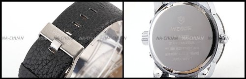 Weide Grande Reloj Deportivo de Pulsera Cuera,3 Zona Mundial Xxl Hombres Caballeros Sba Dial Negro Azul de Cuarzo Weide Grande Reloj Deportivo de Pulsera Cuera,3 Zona Mundial Xxl Hombres Caballeros Sba Dial Negro Azul de Cuarzo