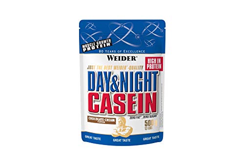 Weider Day & Night Casein Chocolate 500g. Fórmula protéica a base de puro caseinato cálcico. Efecto saciante