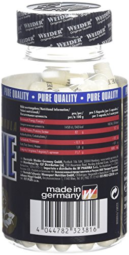 Weider L-Arginina Pura. Desarrollo de masa muscular libre de grasa. Favorece la recuperación post-entreno (100 Cápsulas - 1 g de L-Arginina por cápsula.) Weider L-Arginina Pura. Desarrollo de masa muscular libre de grasa. Favorece la recuperación post-entreno (100 Cápsulas - 1 g de L-Arginina por cápsula.)