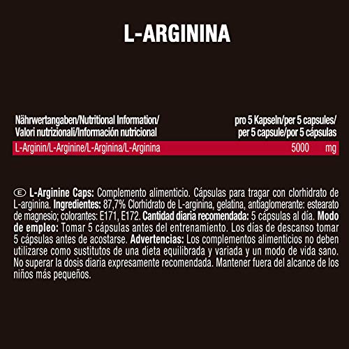 Weider L-Arginina Pura. Desarrollo de masa muscular libre de grasa. Favorece la recuperación post-entreno (100 Cápsulas - 1 g de L-Arginina por cápsula.) Weider L-Arginina Pura. Desarrollo de masa muscular libre de grasa. Favorece la recuperación post-entreno (100 Cápsulas - 1 g de L-Arginina por cápsula.)