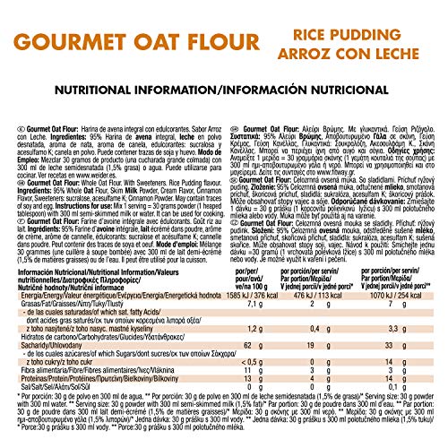 Weider Oat Gourmet. Harina de Avena Integral. Fuente de proteína con bajo contenido en azúcares. Sabor Arroz con Leche (1,9 kg)