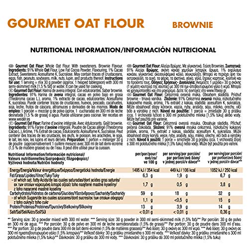 Weider Oat Gourmet. Harina de Avena Integral. Fuente de proteína con bajo contenido en azúcares. Sabor Brownie (1,9 kg)