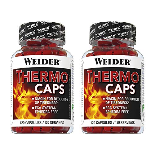 Weider Pack Duo Thermocaps (2 botes de 120) 240 cápsulas. Quemador de grasa potente para adelgarzar Weider Pack Duo Thermocaps (2 botes de 120) 240 cápsulas. Quemador de grasa potente para adelgarzar
