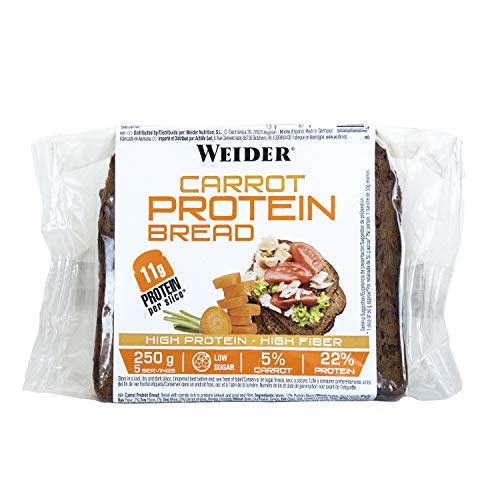 Weider Pan Proteico con 11g de proteína y un 5% de zanahoria por rebanada, 250 g, 5 porciones