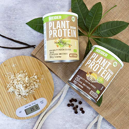 Weider Plant Organic Protein Chocolate 350 gr, Bio, sin edulcorantes artificiales, 100% natural, No GMO