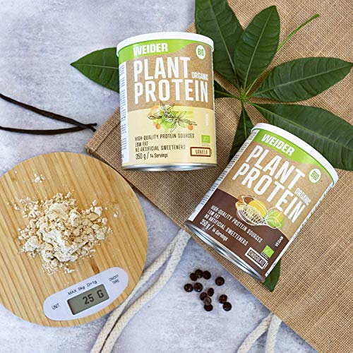 Weider Plant Organic Protein Chocolate 350 gr, Bio, sin edulcorantes artificiales, 100% natural, No GMO Weider Plant Organic Protein Chocolate 350 gr, Bio, sin edulcorantes artificiales, 100% natural, No GMO