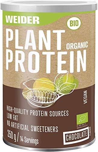 Weider Plant Organic Protein Chocolate 350 gr, Bio, sin edulcorantes artificiales, 100% natural, No GMO