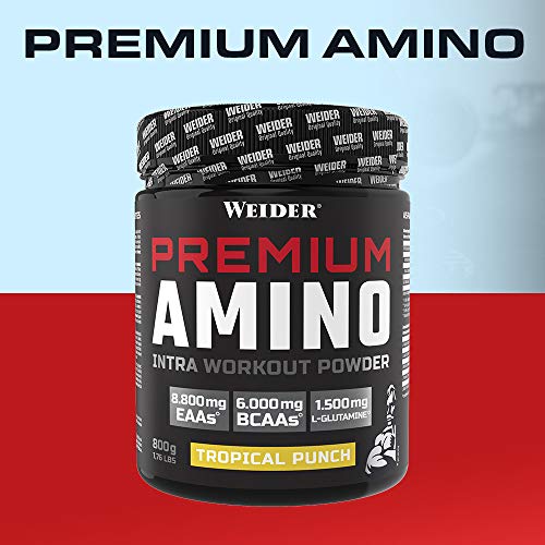 Weider Premium Amino Power 800 g Tropical. Con aminoácidos esenciales y electrolitos. Perfecto Intraentreno.