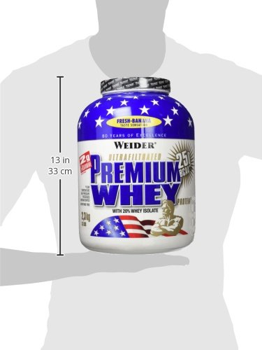Weider Premium Whey, CFM, 2g de L-Glutamina por toma. Plátano - 2300 gr