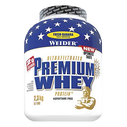 Weider Premium Whey, CFM, 2g de L-Glutamina por toma. Plátano - 2300 gr