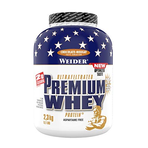 Weider Premium Whey, CFM, 2g de L-Glutamina por toma. Sabor Chocolate con nueces - 2300 gr Weider Premium Whey, CFM, 2g de L-Glutamina por toma. Sabor Chocolate con nueces - 2300 gr
