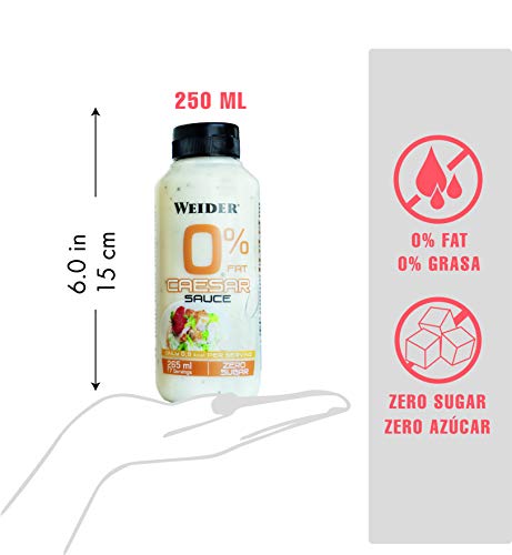 Weider Salsa Zero Cesar. Salsa cero grasas. Cero azĂșcar. 265 ml Weider Salsa Zero Cesar. Salsa cero grasas. Cero azĂșcar. 265 ml