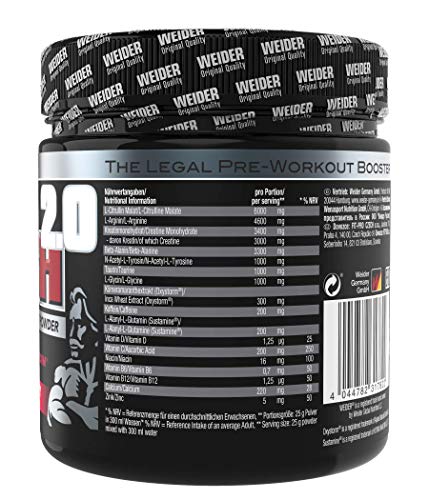Weider Total Rush 2.0 Sabor Arándano. Fórmula con 6g de Citrulina, Creatina, Arginina, Sustamine®, Oxystorm®, Beta-Alanina, extra de cafeína. Baja en carbohidratos (375 g) Weider Total Rush 2.0 Sabor Arándano. Fórmula con 6g de Citrulina, Creatina, Arginina, Sustamine®, Oxystorm®, Beta-Alanina, extra de cafeína. Baja en carbohidratos (375 g)