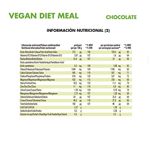 Weider Vegan Diet Meal Choco 540 Gr. Sutituto de comida 100% vegano.Sin gluten. Ideal para dieta