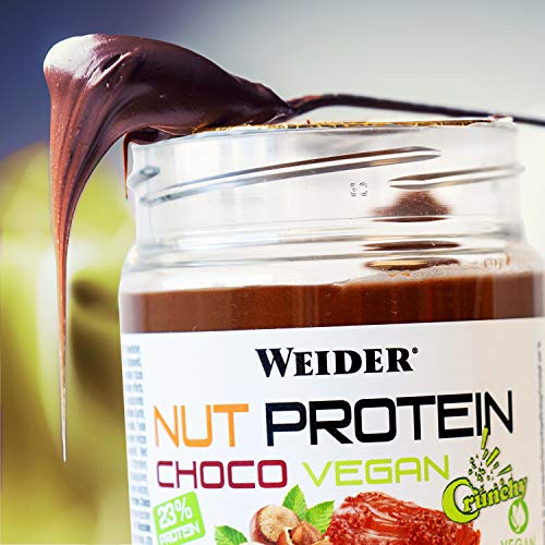 Weider Whey Protein Crunchy Choco Vegan Spread 250 g. 100% vegana, Baja en azúcares, efecto crunchy, 23% proteína de guisante