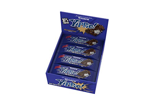 Weider Yippie Bar. Barrita de Proteína 36%. Bajo contenido en Carbohidratos y Azúcares. Sabor Chocolate Lava (12x70 g)