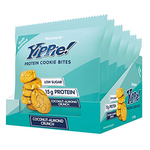 Weider Yippie Bites Galletitas Con Proteína De Suero De Leche Y Trocitos De Chocolate, Sabor Coco-Almendra Crunchy 50 G 30 g