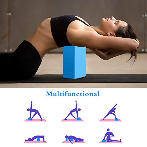 WELLXUNK® Ladrillo Yoga 2 pcs Bloques de Yoga Bloque de Espuma EVA de Alta Densidad para Hacer Ejercicios en Casa-Set de Yoga para Mejorar Fuerza y Flexibilidad Yoga/Pilates Amantes