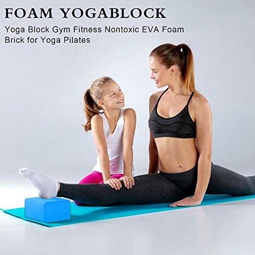 WELLXUNK® Ladrillo Yoga 2 pcs Bloques de Yoga Bloque de Espuma EVA de Alta Densidad para Hacer Ejercicios en Casa-Set de Yoga para Mejorar Fuerza y Flexibilidad Yoga/Pilates Amantes