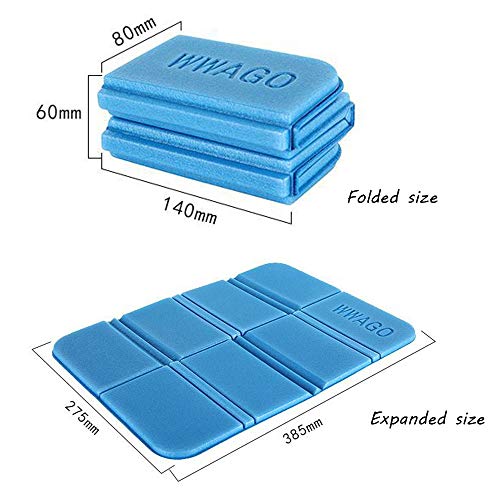 WELLXUNK Plegable Almohadilla,Estera Plegable portátil,Almohadilla Plegable,Cojín Plegable Al Aire Libre,XPE Impermeable Almohadilla para Parque,Picnic, Acampa, Interiores y al Aire Libre(2pcs,Azul)