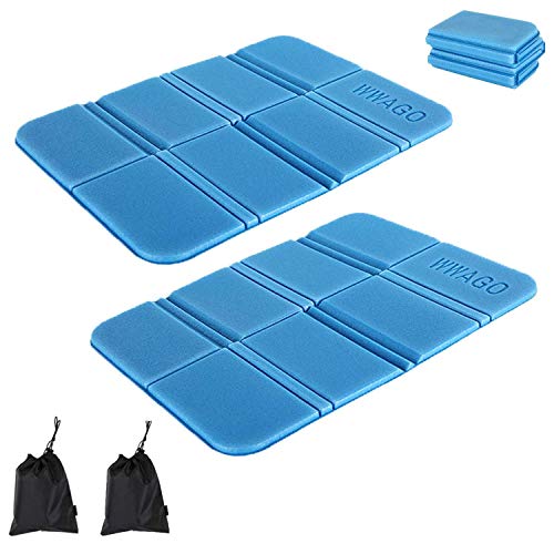 WELLXUNK Plegable Almohadilla,Estera Plegable portátil,Almohadilla Plegable,Cojín Plegable Al Aire Libre,XPE Impermeable Almohadilla para Parque,Picnic, Acampa, Interiores y al Aire Libre(2pcs,Azul)