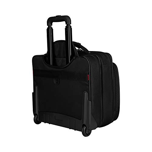 Wenger 600659 GRANADA 17" Estuche para portátil con ruedas, Compartimento acolchado para el portátil con compartimento nocturno en Negro {24 Litros}