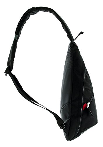 WENGER® Premium Slingbag para hombres y mujeres, 10 litros, Sling Backpack Hombro en negro con forro interior gris