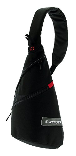 WENGER® Premium Slingbag para hombres y mujeres, 10 litros, Sling Backpack Hombro en negro con forro interior gris