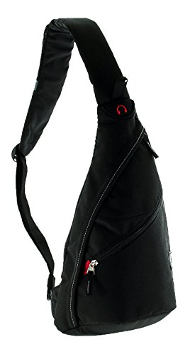 WENGER® Premium Slingbag para hombres y mujeres, 10 litros, Sling Backpack Hombro en negro con forro interior gris