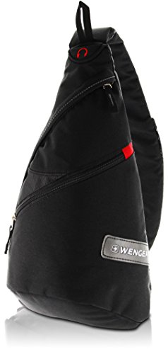 WENGER® Premium Slingbag para hombres y mujeres, 10 litros, Sling Backpack Hombro en negro con forro interior gris