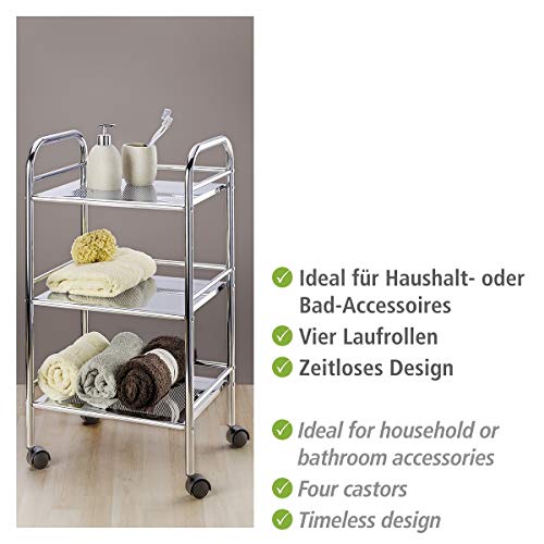 Wenko Carrito con Ruedas Cromo - Carro de baño, Acero, 41 x 75 x 32 cm, Cromo Wenko Carrito con Ruedas Cromo - Carro de baño, Acero, 41 x 75 x 32 cm, Cromo