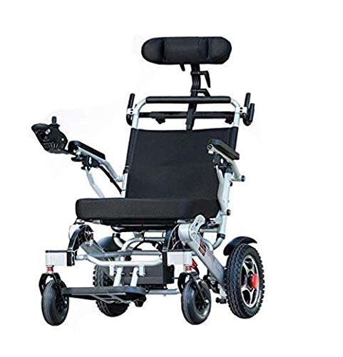 WENZHEN Silla de Ruedas electrica Plegable,Silla de Ruedas de Ayuda de Movilidad compacta de Potencia Plegable, Silla de Ruedas eléctrica Ligera Scooter médico portátil